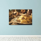 Spaghetti met truffelboter canvas afdruk (Insitu (Houten vloer))