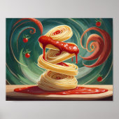 Spaghetti mit Tomatensoße Wirbelwind Poster (Voorkant)