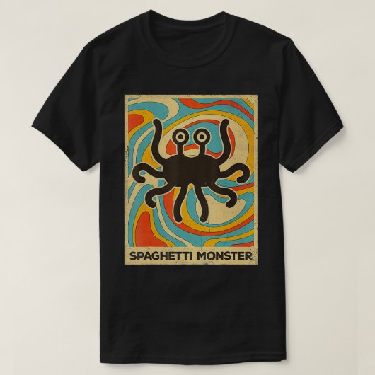 Spaghetti Monster Atheïst Retro Gift T-shirt (Design voorkant)