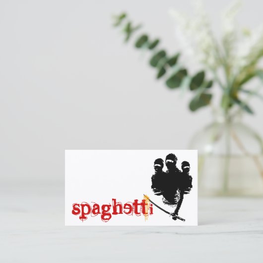 spaghetti ninja noedels visitekaartje (Staand voorkant)