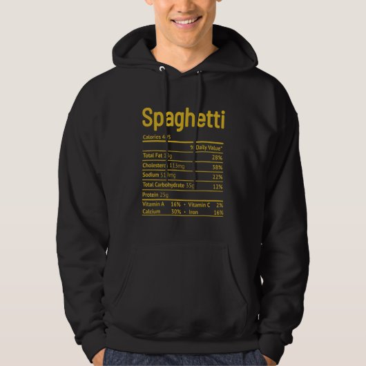 Spaghetti Nutrition Feit Thanksgiving Kerstmis Hoodie (Voorkant)