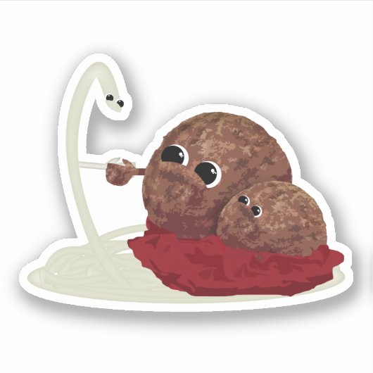 Spaghetti Ontmoet Bal Sticker (Voorkant)