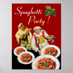 SPAGHETTI-PARTIJ, Italiaanse keuken, Chef, Pulcine Poster