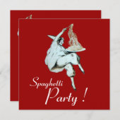 SPAGHETTI-PARTIJ, ITALIAANSE KITCHEN-binnenuitnodi Kaart (Voorkant / Achterkant)