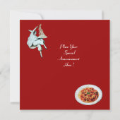 SPAGHETTI-PARTIJ, ITALIAANSE KITCHEN-binnenuitnodi Kaart (Achterkant)