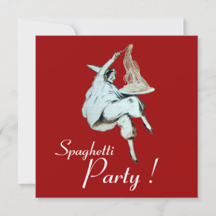 SPAGHETTI-PARTIJ, ITALIAANSE KITCHEN-binnenuitnodi Kaart