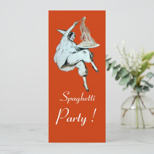 SPAGHETTI PARTIJ, ITALIAANSE KITCHEN-diner, brunch Kaart (Staand voorkant)