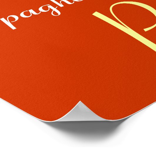 SPAGHETTI PARTIJ, ITALIAANSE KITCHEN groen oranje  Poster (Hoek)