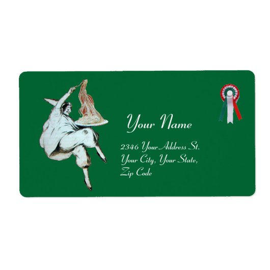 SPAGHETTI-PARTIJ ITALIAANSE KITCHEN, RESTAURANT gr Etiket (Voorkant)