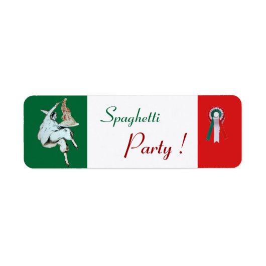SPAGHETTI-PARTIJ ITALIAANSE KITCHEN, RESTAURANT gr Etiket (Voorkant)