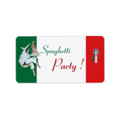 SPAGHETTI-PARTIJ ITALIAANSE KITCHEN, RESTAURANT gr Etiket (Voorkant)