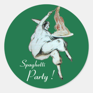 SPAGHETTI-PARTIJ ITALIAANSE KITCHEN, RESTAURANT gr Ronde Sticker
