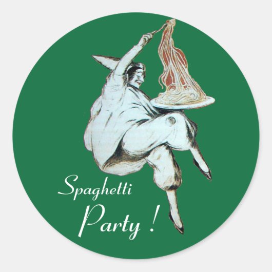 SPAGHETTI-PARTIJ ITALIAANSE KITCHEN, RESTAURANT gr Ronde Sticker (Voorkant)