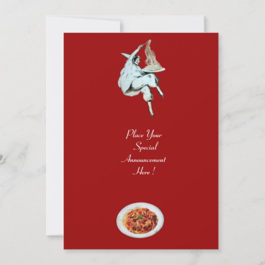 SPAGHETTI PARTIJ, ITALIAANSE KITCHEN rood diner, b Kaart (Achterkant)