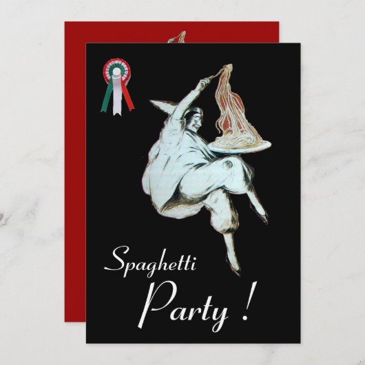 SPAGHETTI PARTIJ, ITALIAANSE KITCHEN rood diner, b Kaart (Voorkant / Achterkant)