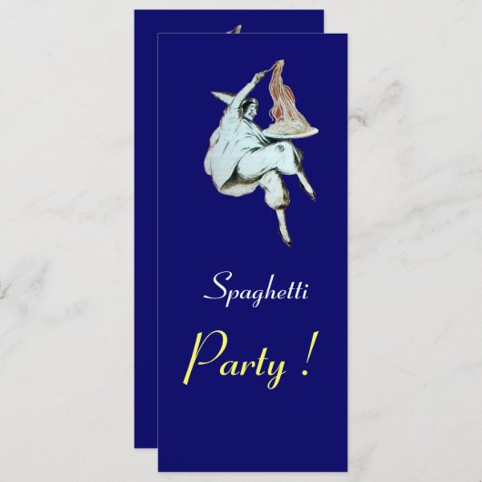 SPAGHETTI PARTIJ, ITALIAANSE KITCHEN rood diner Kaart (Voorkant / Achterkant)