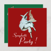 SPAGHETTI PARTIJ, ITALIAANSE KITCHEN rood diner Kaart (Voorkant / Achterkant)