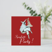 SPAGHETTI PARTIJ, ITALIAANSE KITCHEN rood diner Kaart (Staand voorkant)