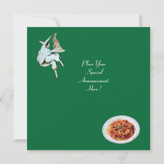 SPAGHETTI PARTIJ, ITALIAANSE KITCHEN rood diner Kaart (Achterkant)