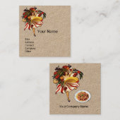 SPAGHETTI PARTIJ ITALIAANSE KITCHEN TOMATOES Kraft Vierkante Visitekaartje (Voorkant / Achterkant)