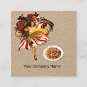 SPAGHETTI PARTIJ ITALIAANSE KITCHEN TOMATOES Kraft Vierkante Visitekaartje (Achterkant)