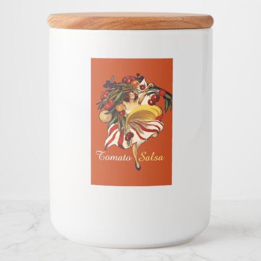 SPAGHETTI PARTY DANCE, ITALIAN KITCHEN TOMATO SALS VOEDSELCONTAINER ETIKET (Voorkant)