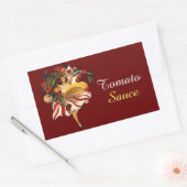 SPAGHETTI PARTY DANCE, ITALIAN KITCHEN TOMATO SAUC RECHTHOEKIGE STICKER (Envelop)