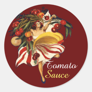 SPAGHETTI PARTY DANCE, ITALIAN KITCHEN TOMATO SAUC RONDE STICKER