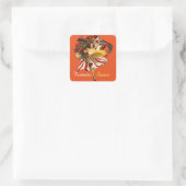 SPAGHETTI PARTY DANCE, ITALIAN KITCHEN TOMATO SAUC VIERKANTE STICKER (Tas)