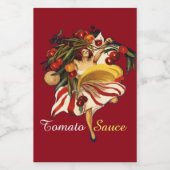 SPAGHETTI PARTY DANCE, ITALIAN KITCHEN TOMATO SAUC VOEDSELCONTAINER ETIKET (Enkel label)