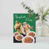 SPAGHETTI PARTY, Italiaans keukenchef recept, Groe Briefkaart (Staand voorkant)
