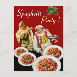 SPAGHETTI PARTY, Italiaanse keuken chef recept roo Briefkaart