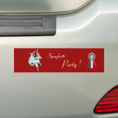 SPAGHETTI PARTY ITALIAN KITCHEN, RESTAURANT red Bumpersticker (Op auto)