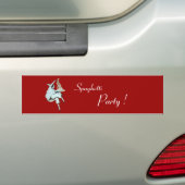 SPAGHETTI PARTY ITALIAN KITCHEN, RESTAURANT red Bumpersticker (Op auto)