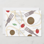 Spaghetti Pasta Bord Birthday Party Invitation Aankondiging (Voorkant)