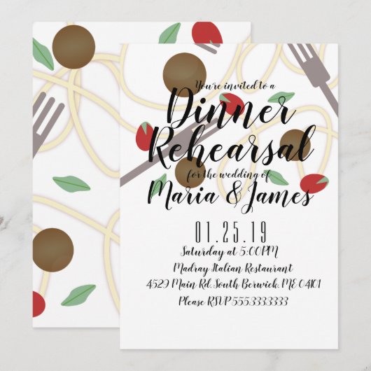 Spaghetti Pasta Italiaans keukengerei Aankondiging (Voorkant / Achterkant)