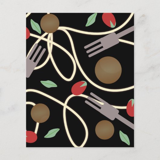 Spaghetti Pasta Italiaans keukengerei Flyer (Achterkant)