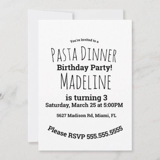 Spaghetti Pasta Italiaans keukengerei Kaart (Achterkant)