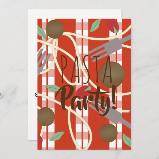 Spaghetti Pasta Italiaans keukengerei Kaart (Voorkant / Achterkant)