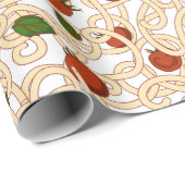 Spaghetti pasta Italiaans voedsel met tomaat Cadeaupapier (Rol Hoek)