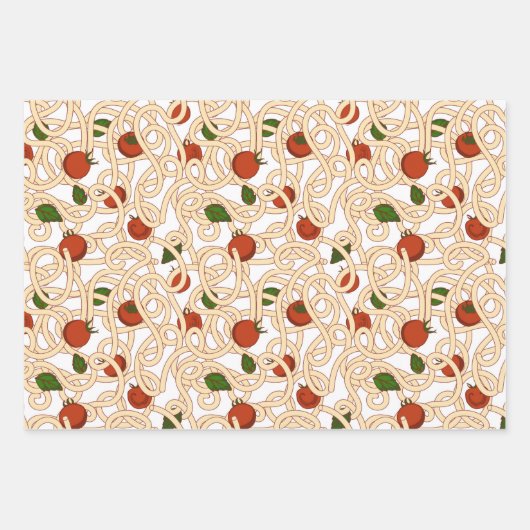 Spaghetti pasta Italiaans voedsel met tomaat Inpakpapier Vel (Voorkant)