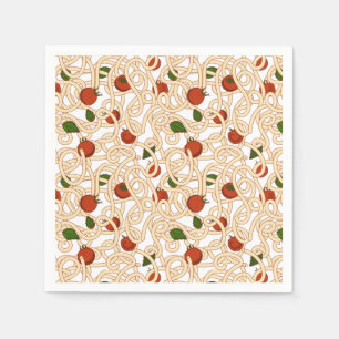 Spaghetti pasta Italiaans voedsel met tomaat Servet