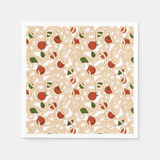 Spaghetti pasta Italiaans voedsel met tomaat Servet (Voorkant)