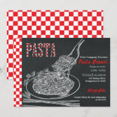 Spaghetti Pasta Landelijk Krijt Event Dinner Party Kaart (Voorkant / Achterkant)