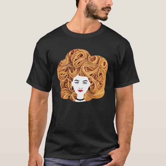 Spaghetti Pasta Natuurlijk Haar T-shirt (Voorkant)