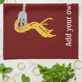 Spaghetti Pasta op Fork Design Theedoek (Gevouwen)