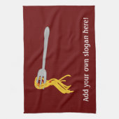 Spaghetti Pasta op Fork Design Theedoek (Verticaal)