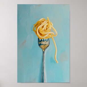 Spaghetti Pasta op Fork Wall Art voor Keuken Poster