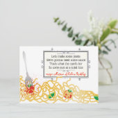 Spaghetti pasta saus koken kookboek recept kaart (Staand voorkant)