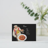 SPAGHETTI & PIZZA PARTY ITALIAANSE KEUKEN, zwart r Visitekaartje (Staand voorkant)